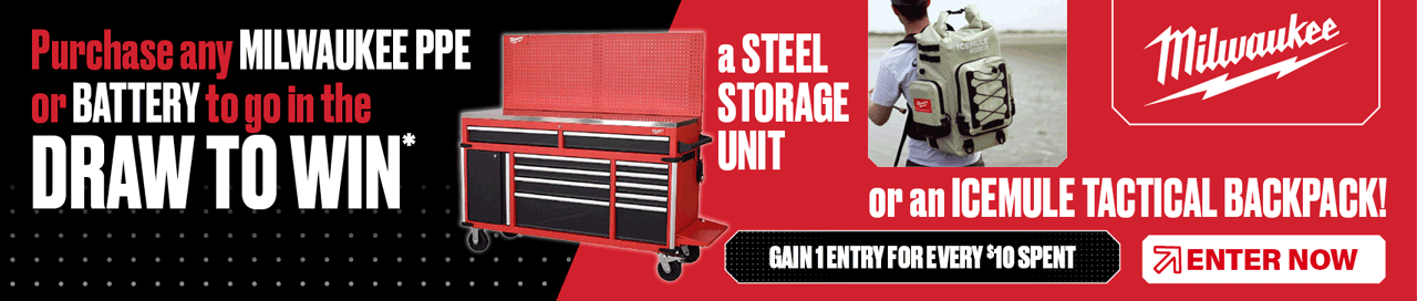 Purchase any Milwaukee PPE or Battery to go in the draw